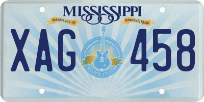 MS license plate XAG458