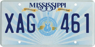 MS license plate XAG461