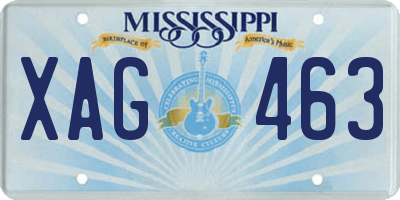 MS license plate XAG463