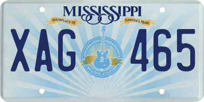 MS license plate XAG465