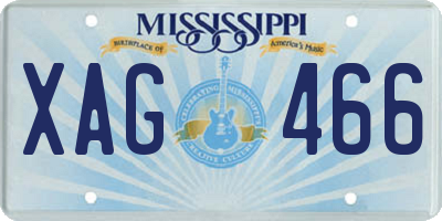 MS license plate XAG466