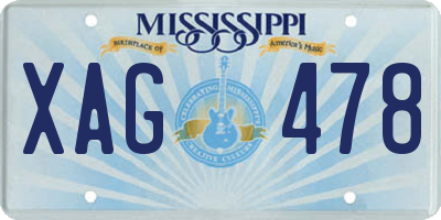MS license plate XAG478