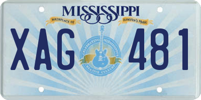 MS license plate XAG481