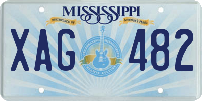 MS license plate XAG482