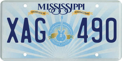 MS license plate XAG490