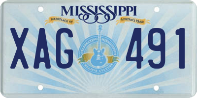 MS license plate XAG491