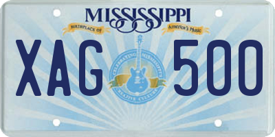 MS license plate XAG500