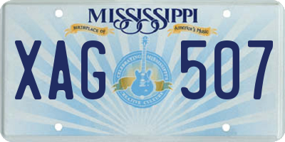 MS license plate XAG507