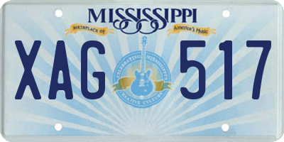 MS license plate XAG517