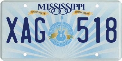 MS license plate XAG518