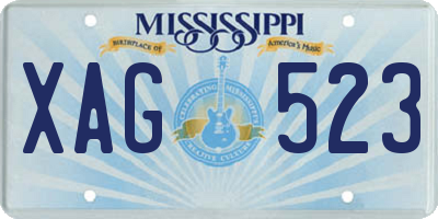 MS license plate XAG523