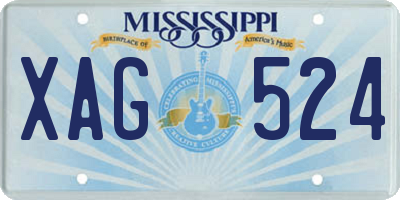 MS license plate XAG524