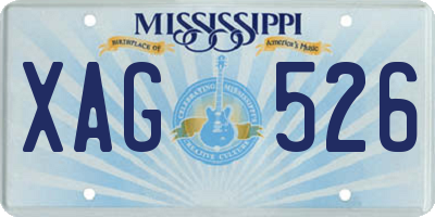 MS license plate XAG526