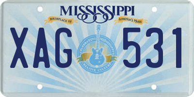 MS license plate XAG531