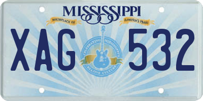 MS license plate XAG532