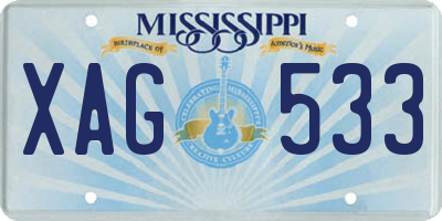MS license plate XAG533