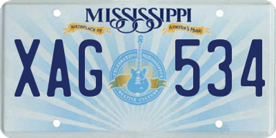 MS license plate XAG534