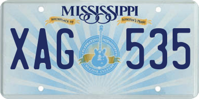 MS license plate XAG535