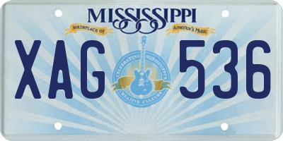 MS license plate XAG536