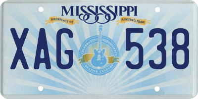 MS license plate XAG538