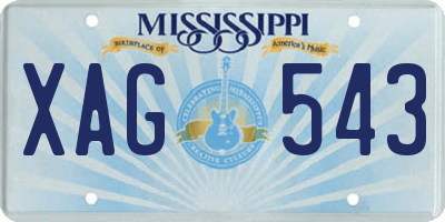 MS license plate XAG543