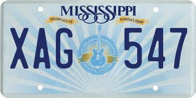 MS license plate XAG547
