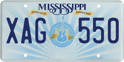 MS license plate XAG550