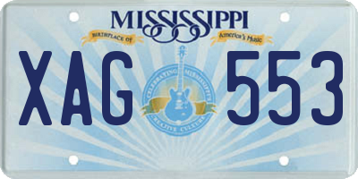 MS license plate XAG553