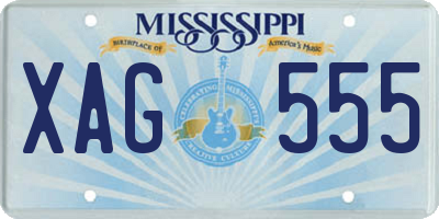MS license plate XAG555