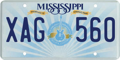 MS license plate XAG560