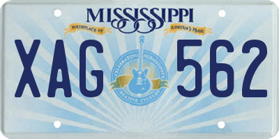 MS license plate XAG562
