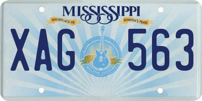 MS license plate XAG563