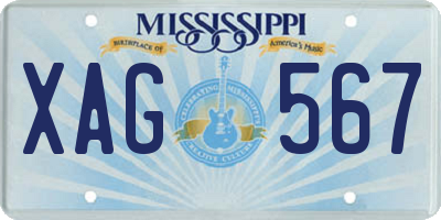 MS license plate XAG567