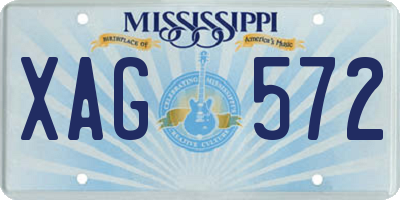 MS license plate XAG572