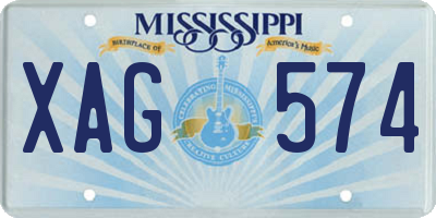 MS license plate XAG574