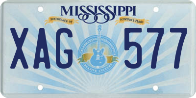 MS license plate XAG577