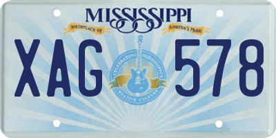 MS license plate XAG578