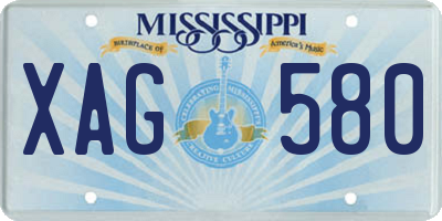 MS license plate XAG580