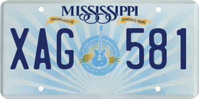 MS license plate XAG581