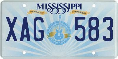 MS license plate XAG583