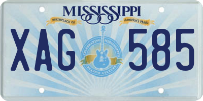MS license plate XAG585