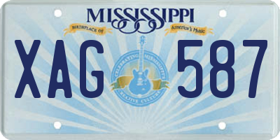 MS license plate XAG587