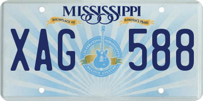 MS license plate XAG588
