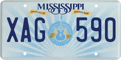 MS license plate XAG590