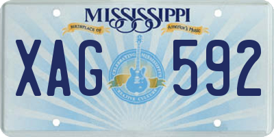 MS license plate XAG592