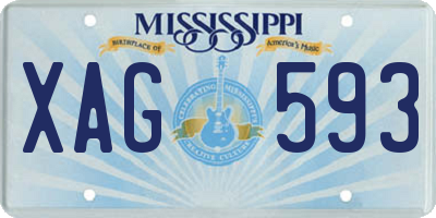 MS license plate XAG593