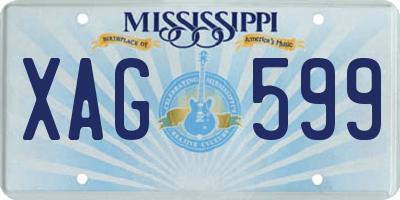 MS license plate XAG599