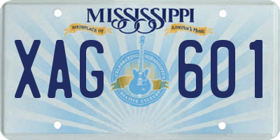 MS license plate XAG601
