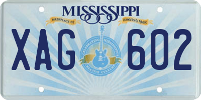 MS license plate XAG602