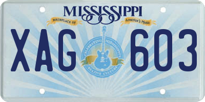 MS license plate XAG603